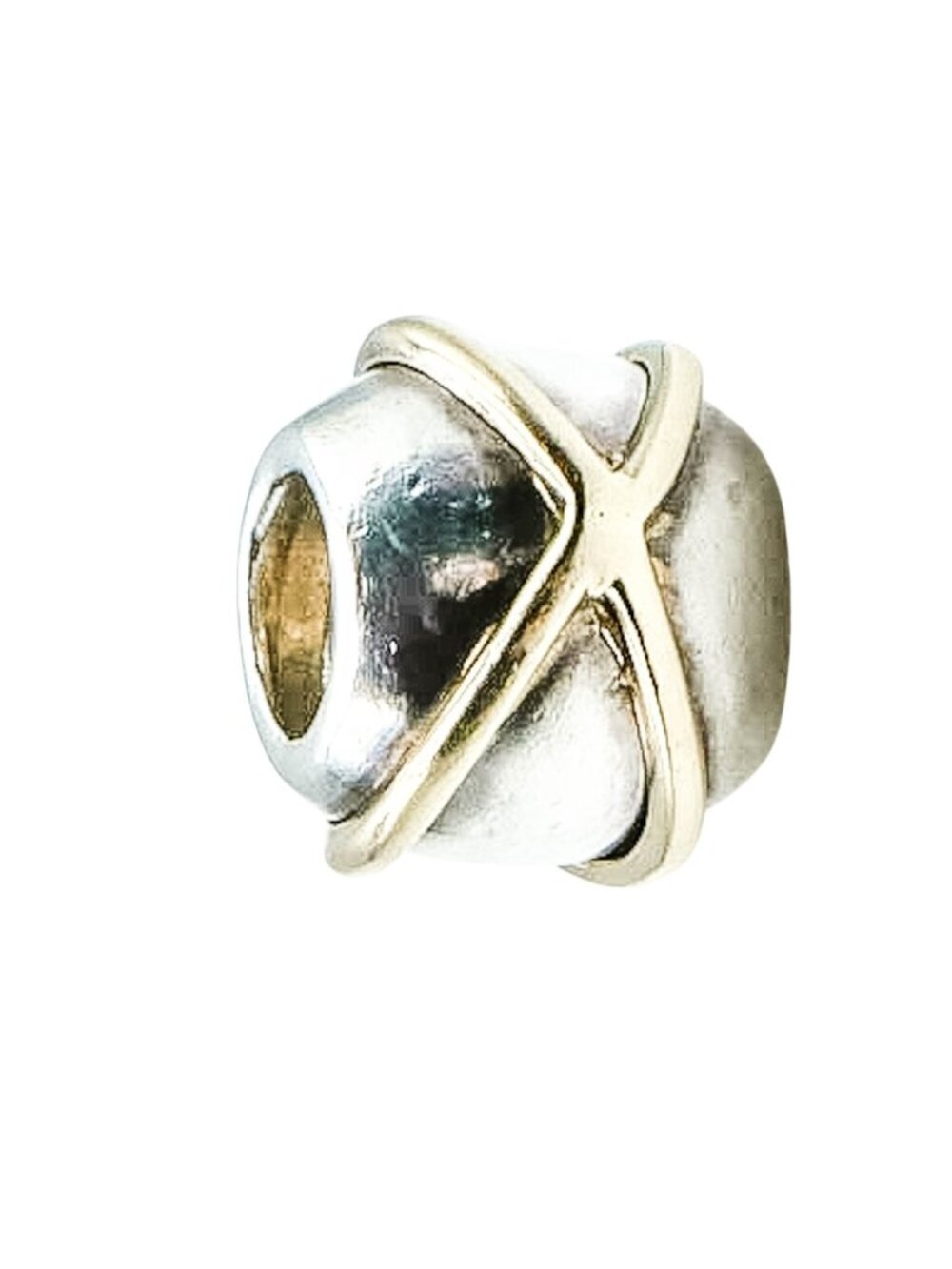 Chamilia Sterling Silver & 14K Gold X Bead Charm